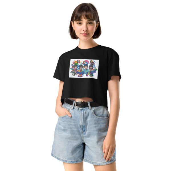 BEATLES Black crop top